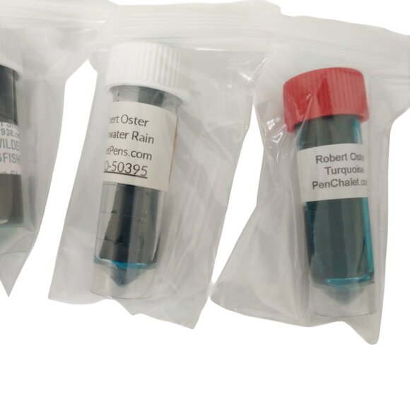 Fountain Pen Ink Samples Variety Pack Bundle of 7 Blue and Turquoise Inks - Picture 4 of 9